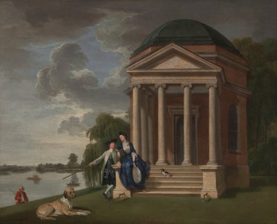 David Garrick and his Wife by his Temple to Shakespeare, Hampton by Johan Joseph Zoffany